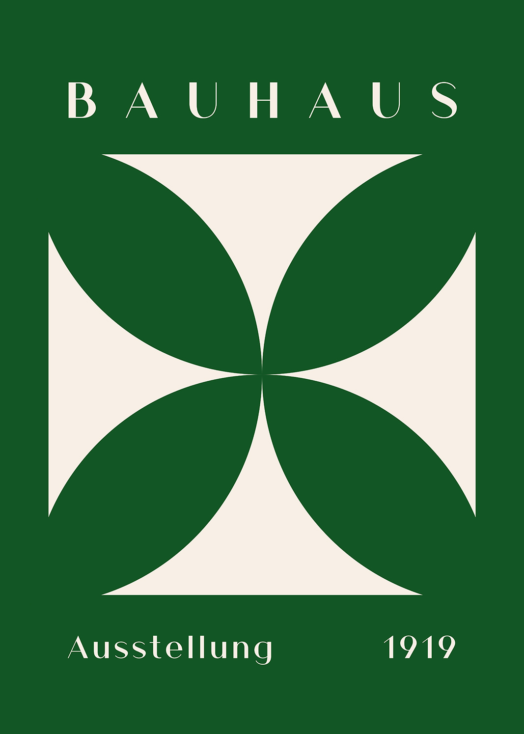 Cuatro pétalos sobre verde