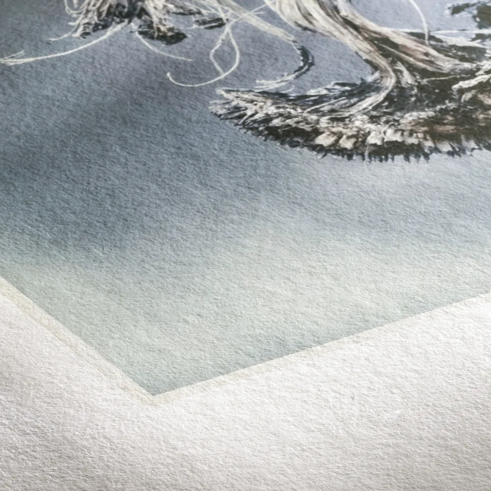 Detalle de la superficie de un papel Hahnemühle de algodón