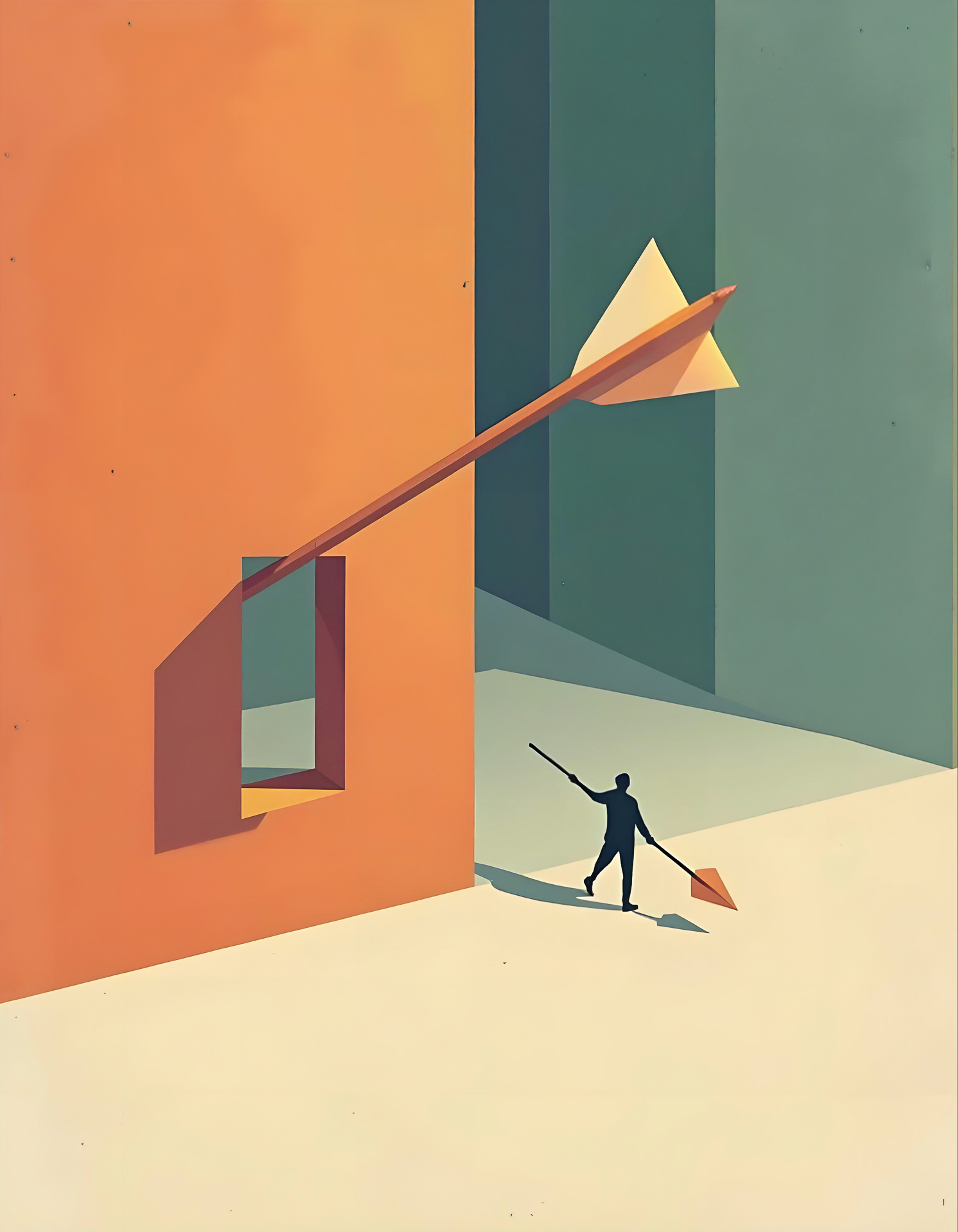 Flecha de Zenón – Lámina artística por Miguel Braña